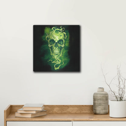 Luxe Metal Art 'Smoky Skull' by Flyland Designs, Metal Wall Art,12x12