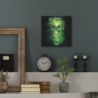 Luxe Metal Art 'Smoky Skull' by Flyland Designs, Metal Wall Art,12x12