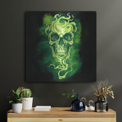 Luxe Metal Art 'Smoky Skull' by Flyland Designs, Metal Wall Art,24x24