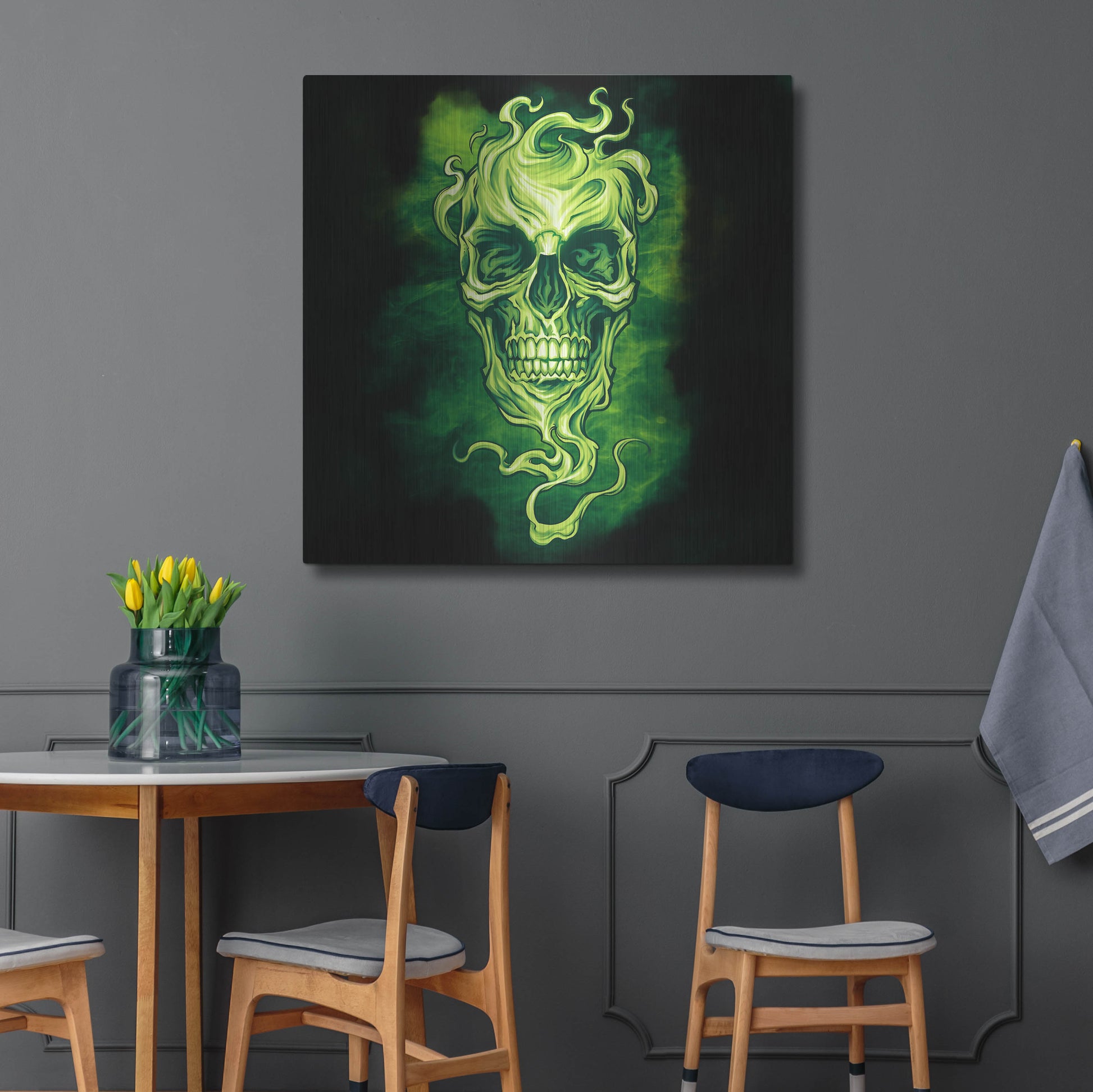Luxe Metal Art 'Smoky Skull' by Flyland Designs, Metal Wall Art,36x36