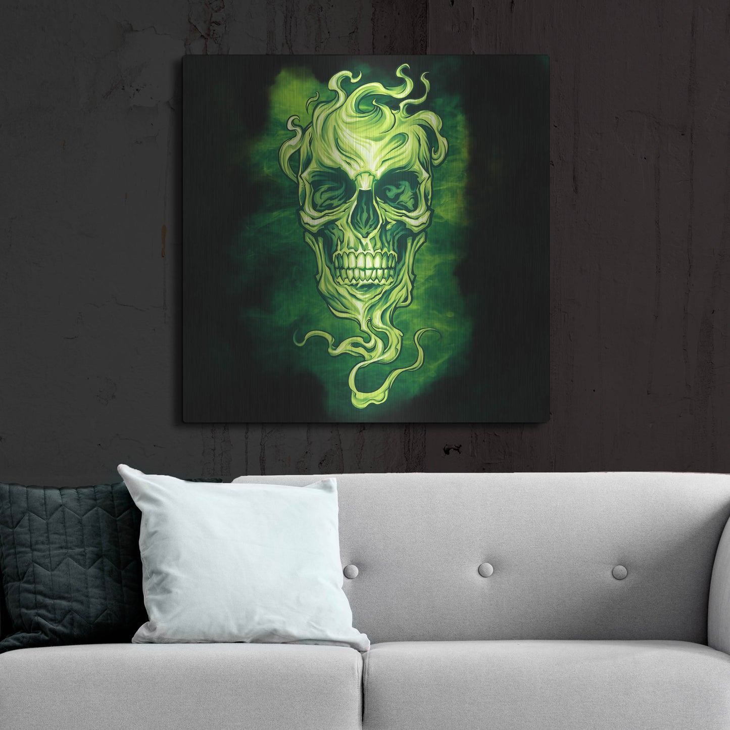 Luxe Metal Art 'Smoky Skull' by Flyland Designs, Metal Wall Art,36x36