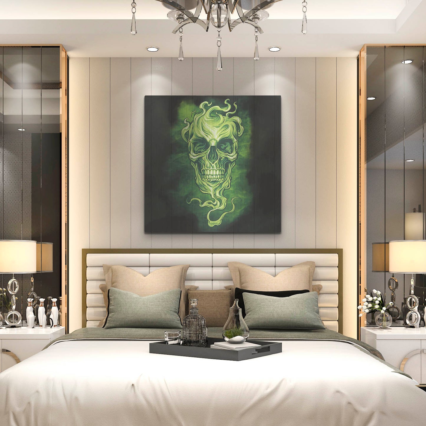 Luxe Metal Art 'Smoky Skull' by Flyland Designs, Metal Wall Art,36x36