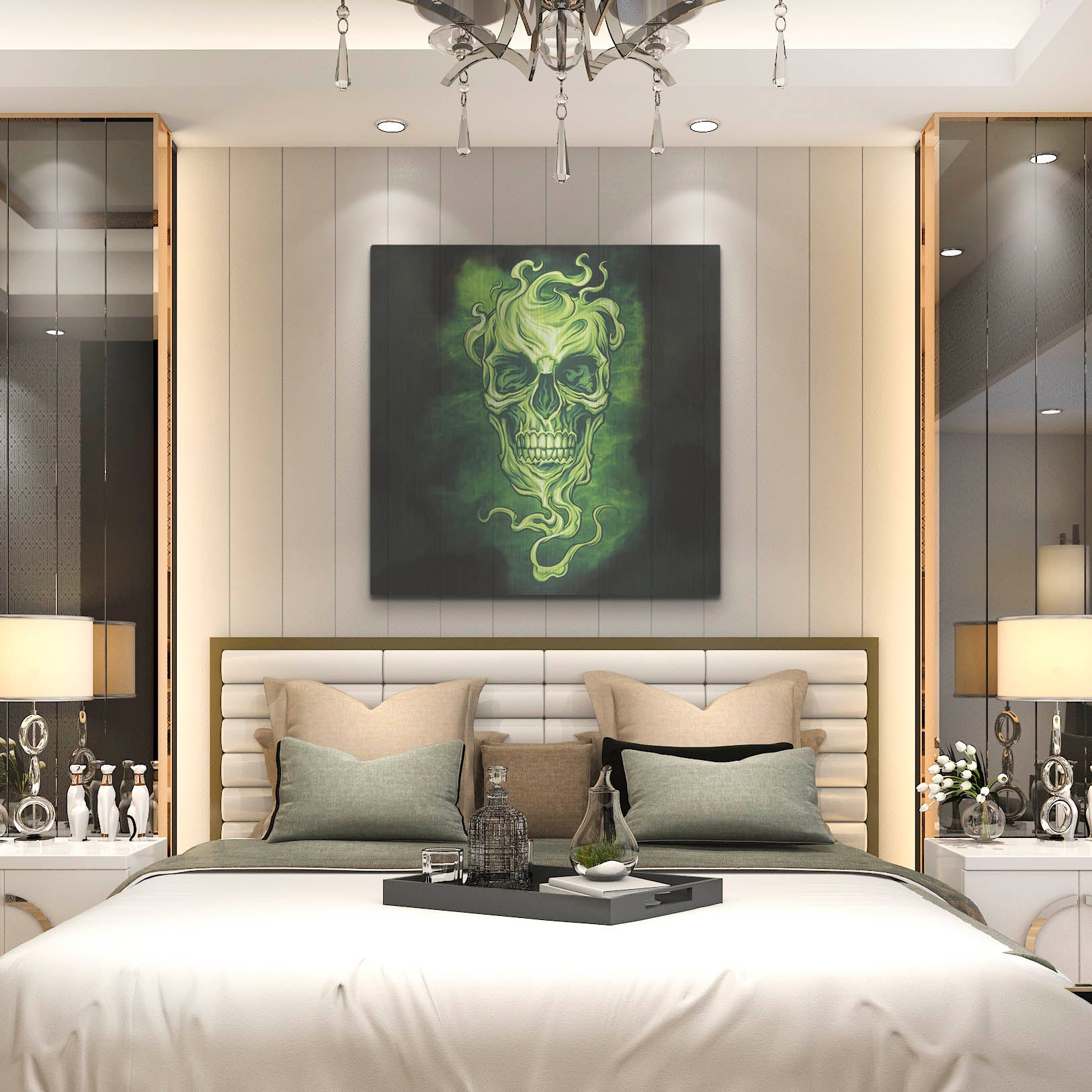 Luxe Metal Art 'Smoky Skull' by Flyland Designs, Metal Wall Art,36x36