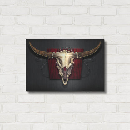 Luxe Metal Art 'Steer Skull 01' by Flyland Designs, Metal Wall Art,24x16