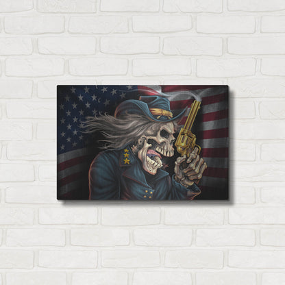 Luxe Metal Art 'Yankee Skull General' by Flyland Designs, Metal Wall Art,24x16