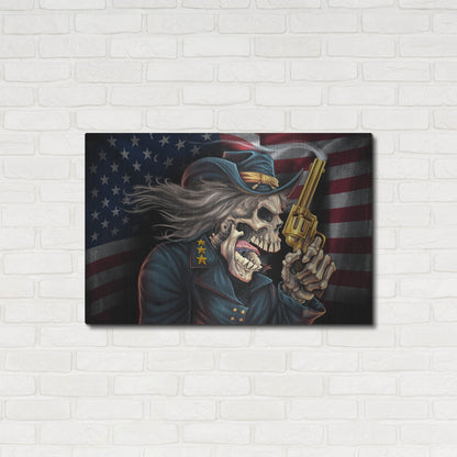 Luxe Metal Art 'Yankee Skull General' by Flyland Designs, Metal Wall Art,36x24
