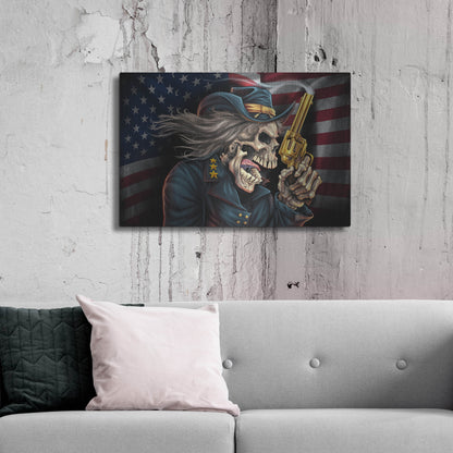 Luxe Metal Art 'Yankee Skull General' by Flyland Designs, Metal Wall Art,36x24