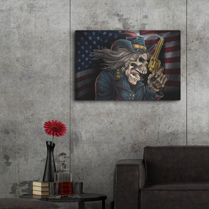 Luxe Metal Art 'Yankee Skull General' by Flyland Designs, Metal Wall Art,36x24