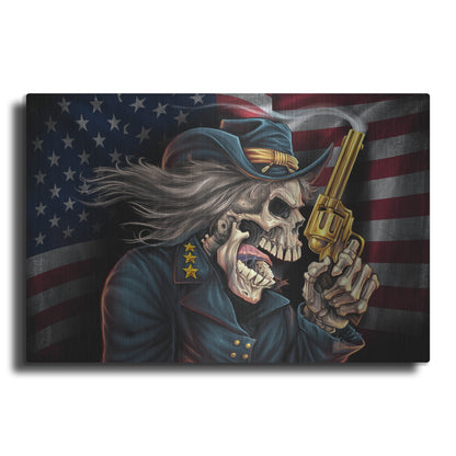 Luxe Metal Art 'Yankee Skull General' by Flyland Designs, Metal Wall Art