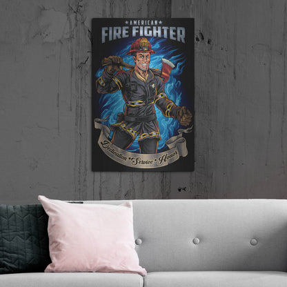 Luxe Metal Art 'Firefighter Human Template' by Flyland Designs, Metal Wall Art,24x36