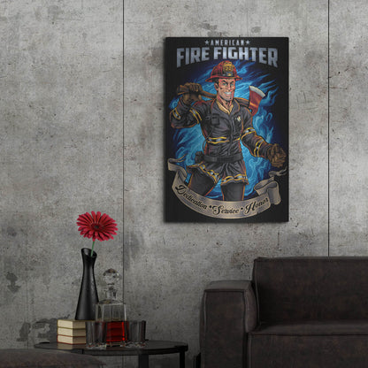 Luxe Metal Art 'Firefighter Human Template' by Flyland Designs, Metal Wall Art,24x36