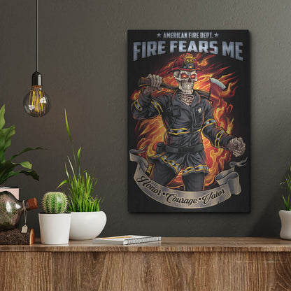 Luxe Metal Art 'Firefighter Template' by Flyland Designs, Metal Wall Art,12x16