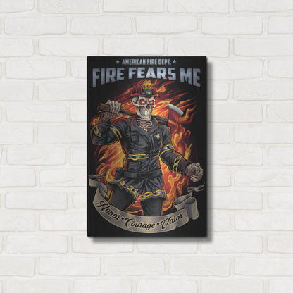 Luxe Metal Art 'Firefighter Template' by Flyland Designs, Metal Wall Art,16x24