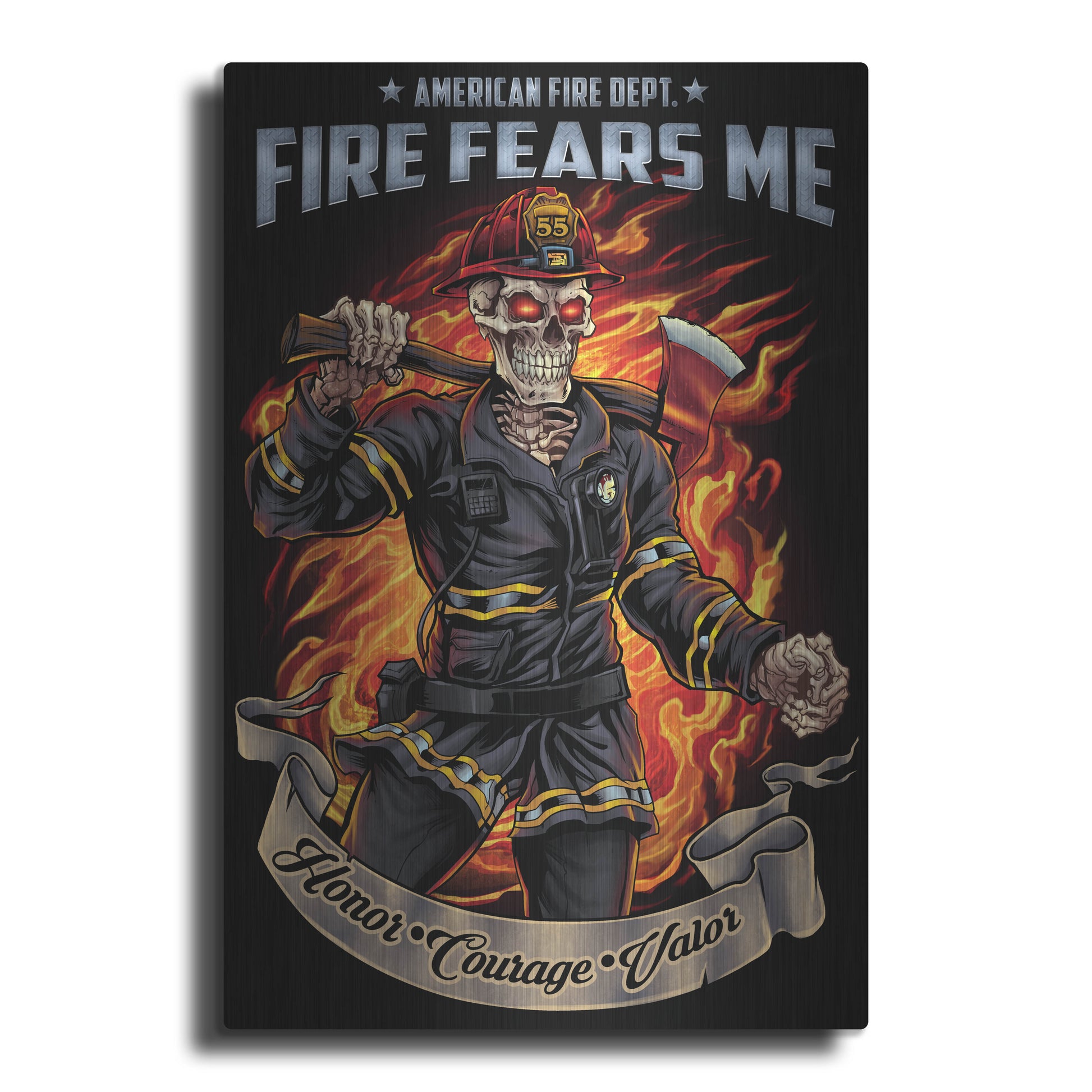 Luxe Metal Art 'Firefighter Template' by Flyland Designs, Metal Wall Art