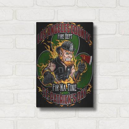 Luxe Metal Art 'Leprechaun fire-fighter 2016' by Flyland Designs, Metal Wall Art,12x16