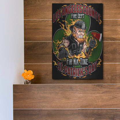 Luxe Metal Art 'Leprechaun fire-fighter 2016' by Flyland Designs, Metal Wall Art,12x16