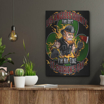 Luxe Metal Art 'Leprechaun fire-fighter 2016' by Flyland Designs, Metal Wall Art,12x16