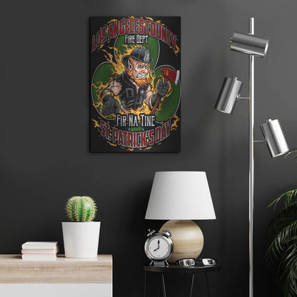 Luxe Metal Art 'Leprechaun fire-fighter 2016' by Flyland Designs, Metal Wall Art,16x24