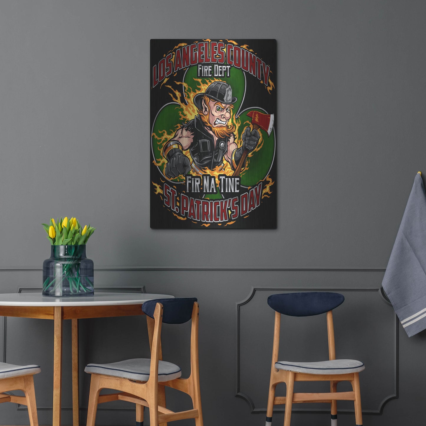 Luxe Metal Art 'Leprechaun fire-fighter 2016' by Flyland Designs, Metal Wall Art,24x36