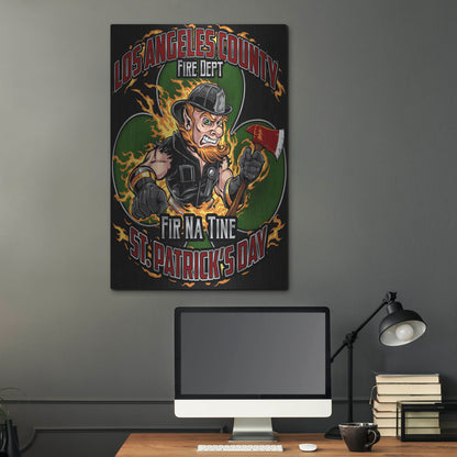 Luxe Metal Art 'Leprechaun fire-fighter 2016' by Flyland Designs, Metal Wall Art,24x36