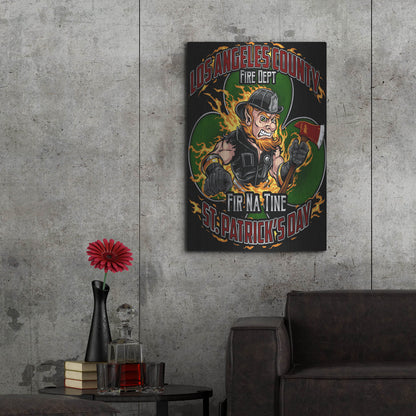 Luxe Metal Art 'Leprechaun fire-fighter 2016' by Flyland Designs, Metal Wall Art,24x36