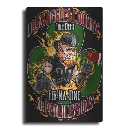 Luxe Metal Art 'Leprechaun fire-fighter 2016' by Flyland Designs, Metal Wall Art