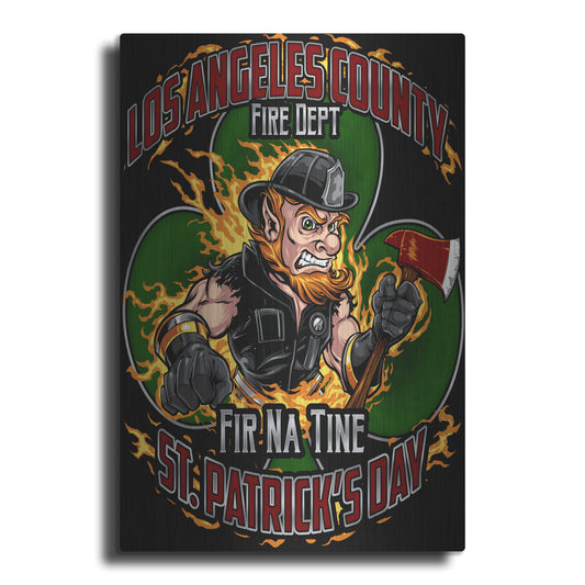 Luxe Metal Art 'Leprechaun fire-fighter 2016' by Flyland Designs, Metal Wall Art