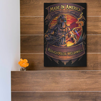 Luxe Metal Art 'Welding Cyborg' by Flyland Designs, Metal Wall Art,12x16