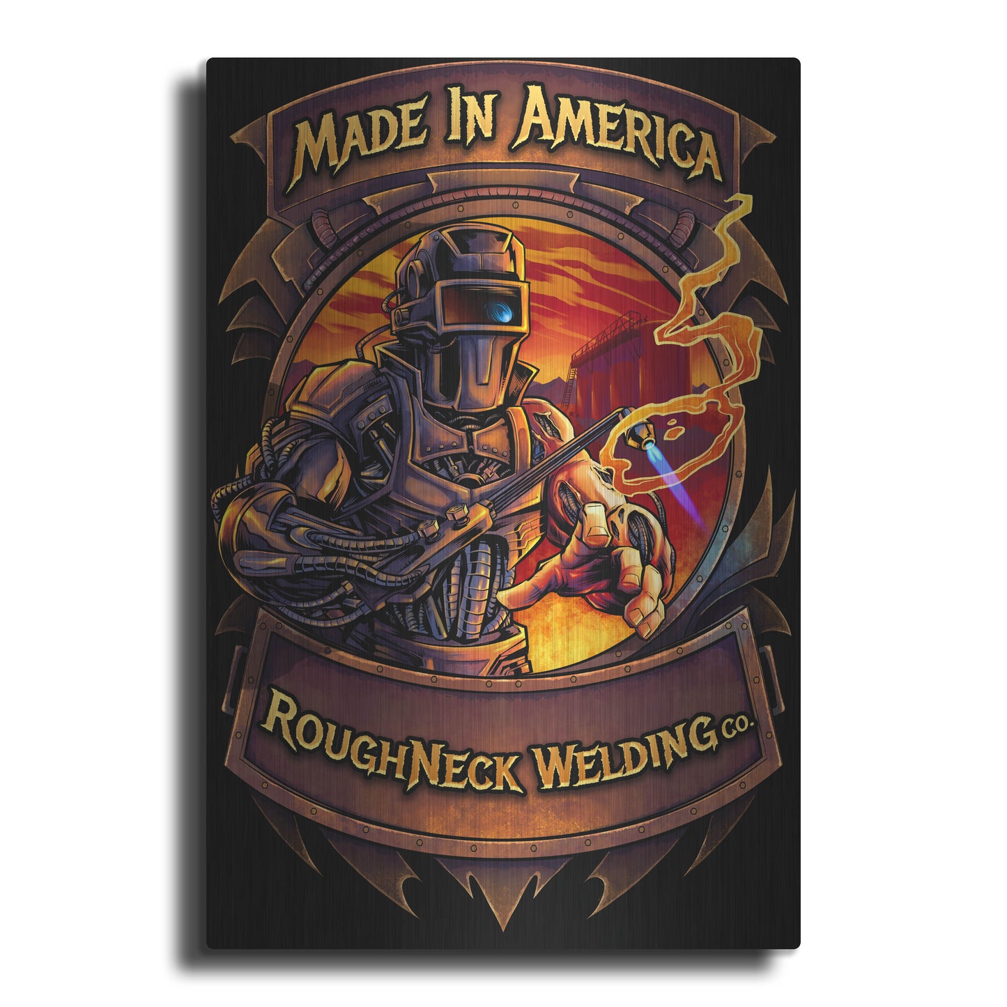 Luxe Metal Art 'Welding Cyborg' by Flyland Designs, Metal Wall Art