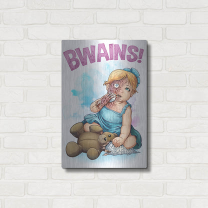 Luxe Metal Art 'Bwains DBH' by Flyland Designs, Metal Wall Art,16x24