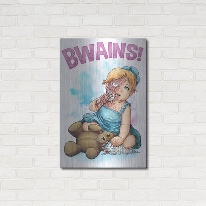 Luxe Metal Art 'Bwains DBH' by Flyland Designs, Metal Wall Art,24x36