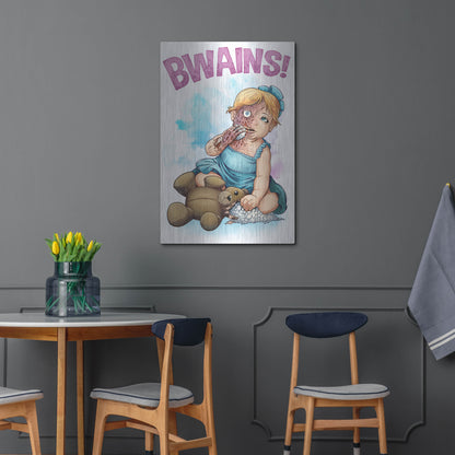 Luxe Metal Art 'Bwains DBH' by Flyland Designs, Metal Wall Art,24x36