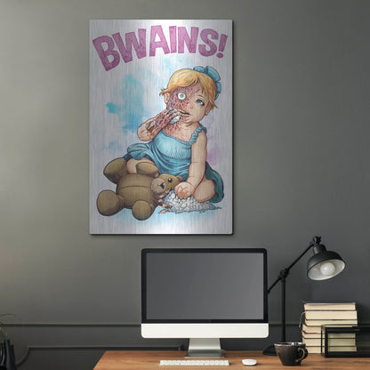 Luxe Metal Art 'Bwains DBH' by Flyland Designs, Metal Wall Art,24x36