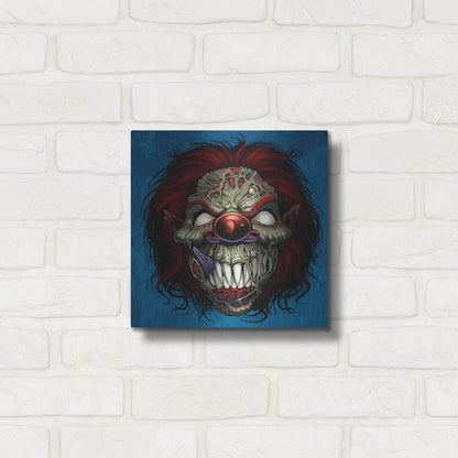 Luxe Metal Art 'Evil Clown 1' by Flyland Designs, Metal Wall Art,12x12