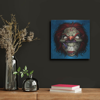 Luxe Metal Art 'Evil Clown 1' by Flyland Designs, Metal Wall Art,12x12