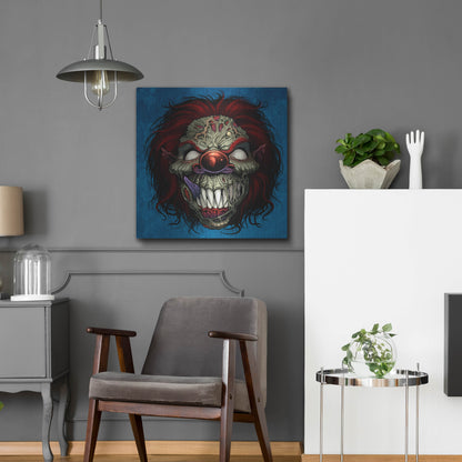 Luxe Metal Art 'Evil Clown 1' by Flyland Designs, Metal Wall Art,24x24