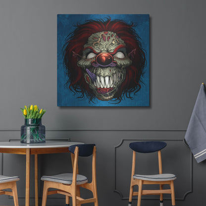 Luxe Metal Art 'Evil Clown 1' by Flyland Designs, Metal Wall Art,36x36