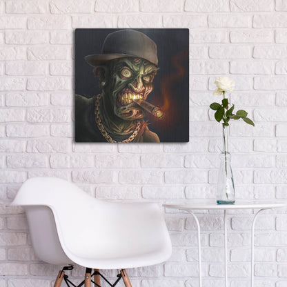 Luxe Metal Art 'Gangster Hip-Hop Zombie' by Flyland Designs, Metal Wall Art,24x24