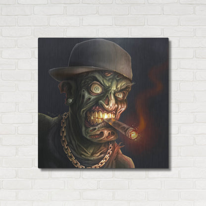 Luxe Metal Art 'Gangster Hip-Hop Zombie' by Flyland Designs, Metal Wall Art,36x36