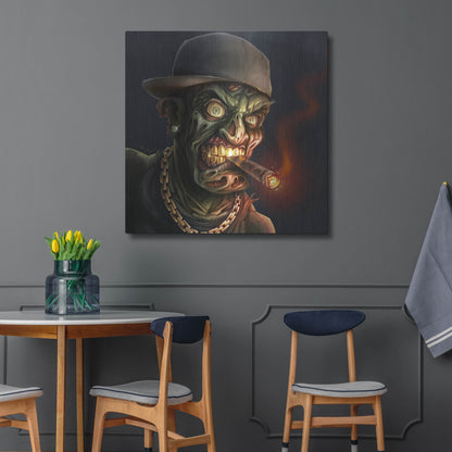 Luxe Metal Art 'Gangster Hip-Hop Zombie' by Flyland Designs, Metal Wall Art,36x36