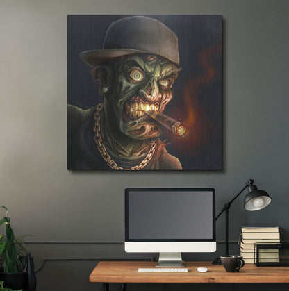 Luxe Metal Art 'Gangster Hip-Hop Zombie' by Flyland Designs, Metal Wall Art,36x36
