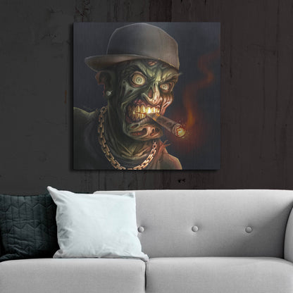 Luxe Metal Art 'Gangster Hip-Hop Zombie' by Flyland Designs, Metal Wall Art,36x36