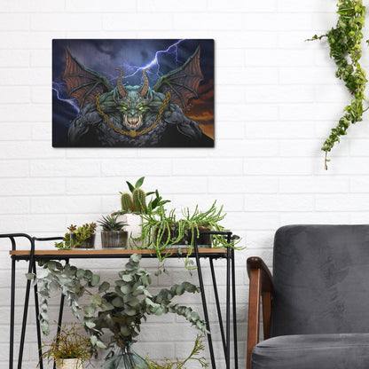 Luxe Metal Art 'Gargoyle 1' by Flyland Designs, Metal Wall Art,16x12