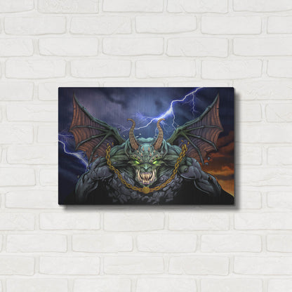 Luxe Metal Art 'Gargoyle 1' by Flyland Designs, Metal Wall Art,24x16