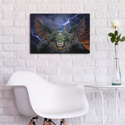 Luxe Metal Art 'Gargoyle 1' by Flyland Designs, Metal Wall Art,24x16