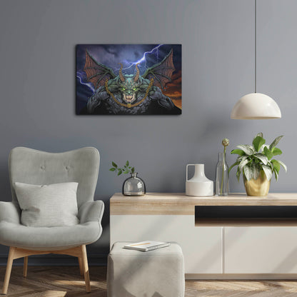 Luxe Metal Art 'Gargoyle 1' by Flyland Designs, Metal Wall Art,24x16