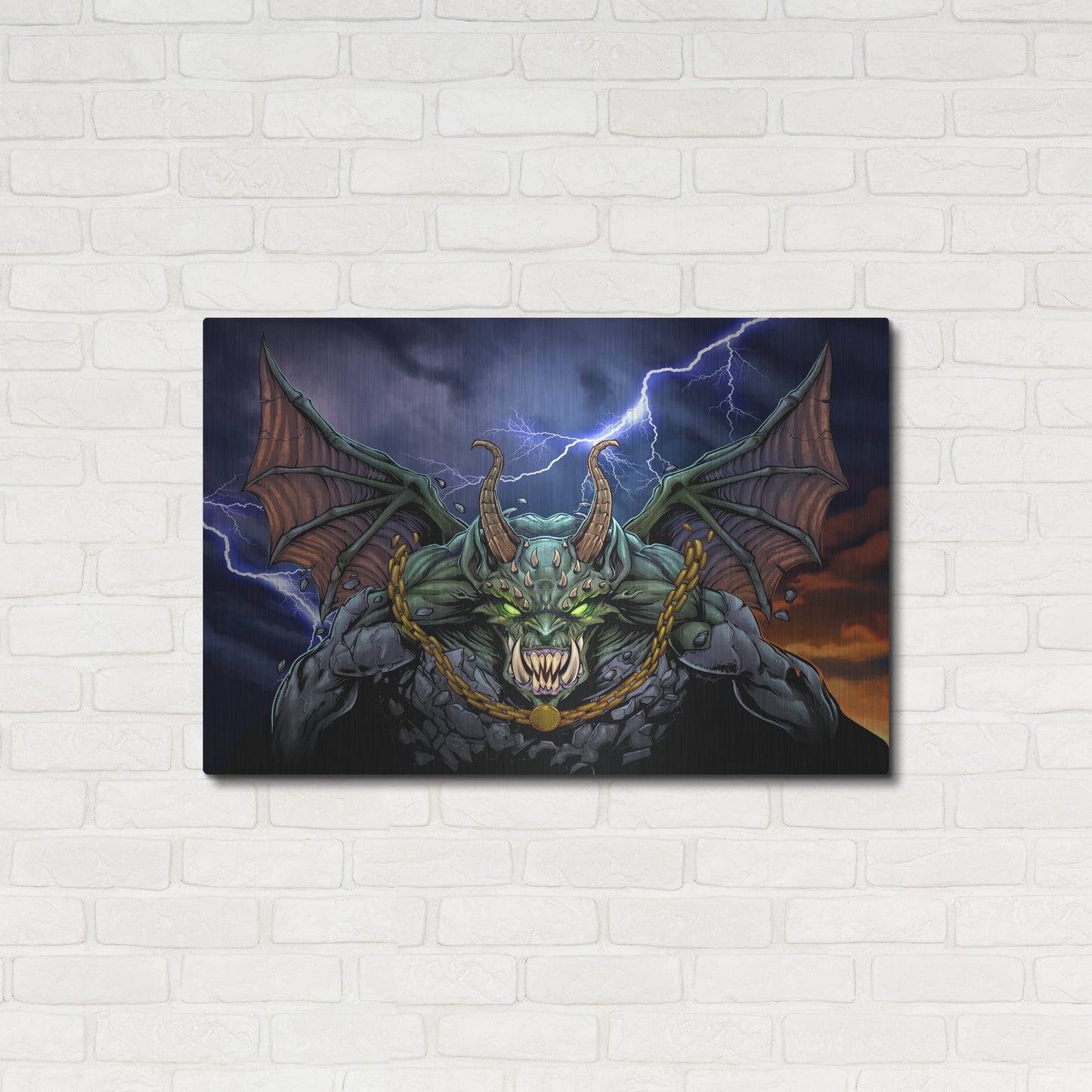 Luxe Metal Art 'Gargoyle 1' by Flyland Designs, Metal Wall Art,36x24