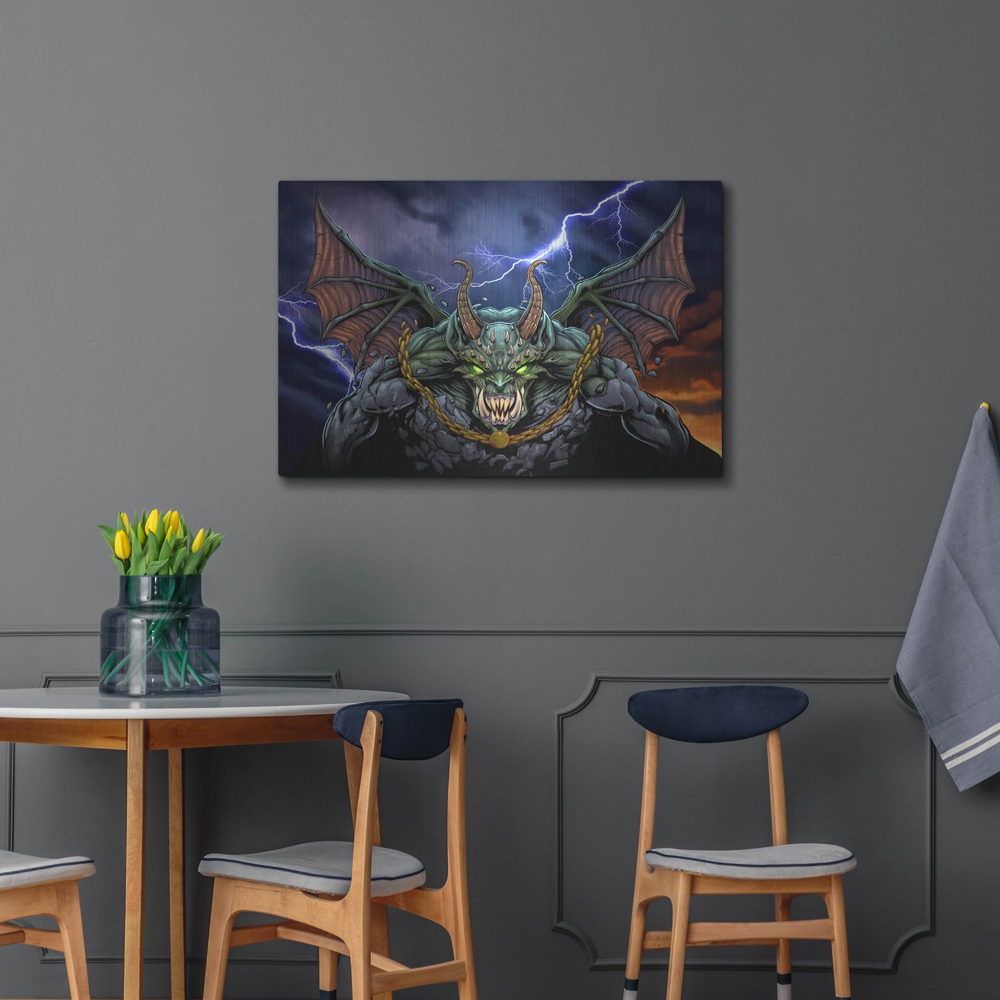 Luxe Metal Art 'Gargoyle 1' by Flyland Designs, Metal Wall Art,36x24