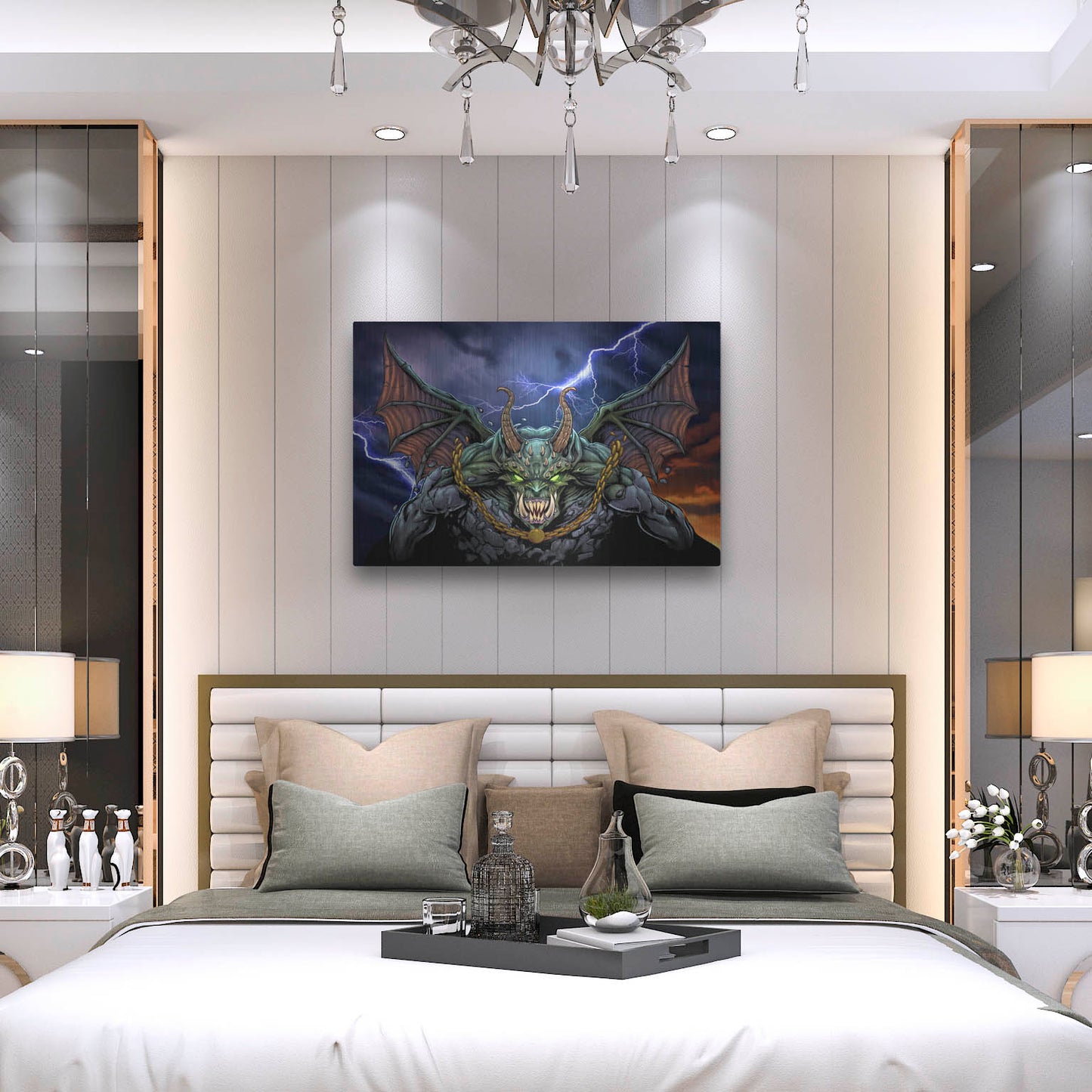 Luxe Metal Art 'Gargoyle 1' by Flyland Designs, Metal Wall Art,36x24