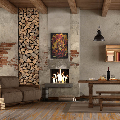 Luxe Metal Art 'Gas Mask Destroyed City' by Flyland Designs, Metal Wall Art,24x36